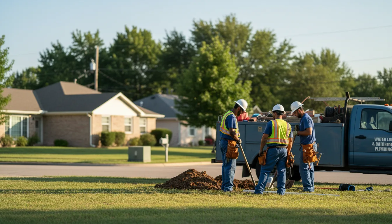 Residential water line and bathroom plumbing service in Benjamin, TX